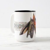 Hibbyのサーフボードバンドマグ ツートーンマグカップ (正面左)