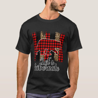 Hibernate Leopard Buffalo Plaid Pattern Wintしよう Tシャツ