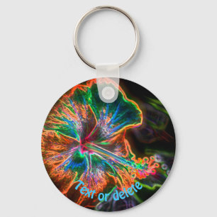 Hibiscus Abstract Art Flower Personalized キーホルダー