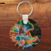 Hibiscus Abstract Art Flower Personalized キーホルダー (正面)