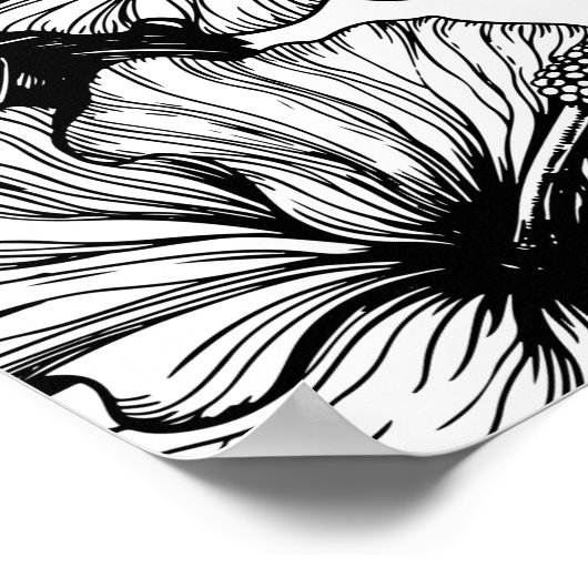 Hibiscus and hummingbird ポスター (角)