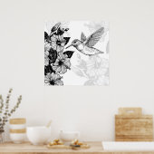 Hibiscus and hummingbird ポスター (キッチン)