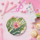 Hibiscus Beauty | Tropical Flower Watercolor ペーパープレート (パーティー)