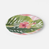 Hibiscus Beauty | Tropical Flower Watercolor ペーパープレート (アングル)