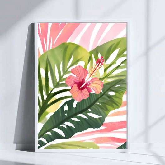 Hibiscus Beauty | Tropical Flower Watercolor ポスター