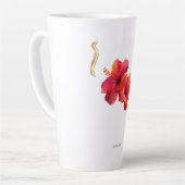 Hibiscus Floral Design – Tropical カフェラテマグ (左アングル)
