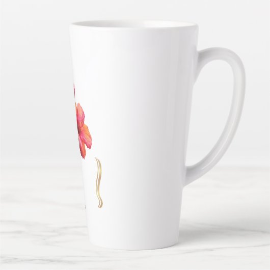 Hibiscus Floral Design – Tropical カフェラテマグ (右)