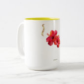 Hibiscus Floral Design – Tropical ツートーンマグカップ (正面左)