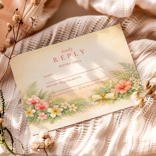 Hibiscus Floral Graduation Party 出欠カード