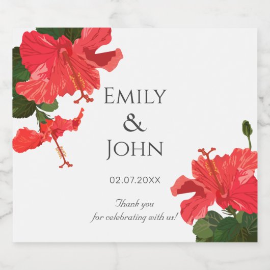 Hibiscus flower Beer Bottle Label ビールラベル (シングルラベル)