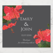 Hibiscus flower Beer Bottle Label ビールラベル (シングルラベル)