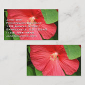 Hibiscus Flower Bright Magenta Floral 名刺 (正面/裏面)