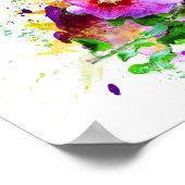 Hibiscus Flower, Hibiskus Blume, Watercolor ポスター (角)