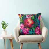 hibiscus flower pattern drawing クッション (椅子)