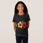 hibiscus flower red and yellow hibiscus flowers tシャツ (正面フル)