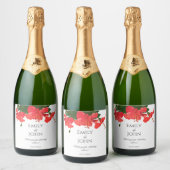Hibiscus flower Sparkling Wine Bottle Labels スパークリングワインラベル (ボトル)