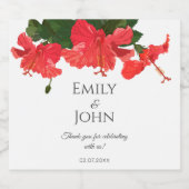 Hibiscus flower Sparkling Wine Bottle Labels スパークリングワインラベル (シングルラベル)