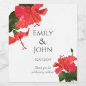 Hibiscus flower Wine Bottle Label  ワインラベル (シングルラベル)