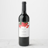 Hibiscus flower Wine Bottle Label  ワインラベル (正面)