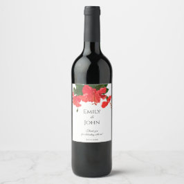 Hibiscus flower Wine Bottle Label  ワインラベル