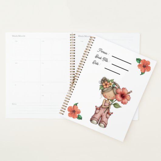 Hibiscus Flowers Book Cover Planner プランナー手帳 (ディスプレー)