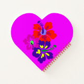 HIbiscus Flowers Heart Shaped Notebook ノートブック (裏面)