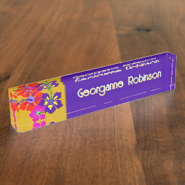 Hibiscus Flowers Name Only Office Desk デスクネームプレート