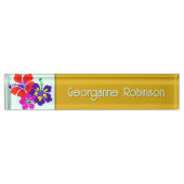 Hibiscus Flowers Name Only Office Desk デスクネームプレート (正面)