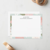 Hibiscus Flowers Tropical Botanical MONOGRAM CUTE ノートカード (正面/裏面インサイチュ)