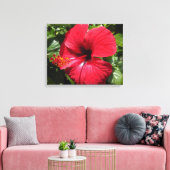 Hibiscus in weinrot キャンバスプリント (インサイチュ (リビング))