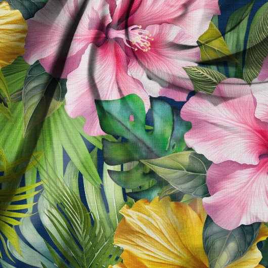 Hibiscus Jungle Seamless Pattern ファブリック