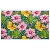 Hibiscus Jungle Seamless Pattern ファブリック (ファットクウォーター)