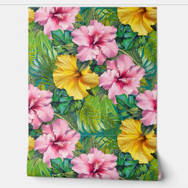 Hibiscus Jungle Seamless Pattern 壁紙