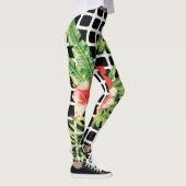 Hibiscus Palm Leaves Tropical Pattern レギンス (右)