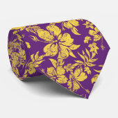 Hibiscus Pareau Hawaiian Floral Two-sided Printed ネクタイ (ロール)