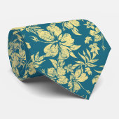 Hibiscus Pareau Hawaiian Floral Two-sided Printed ネクタイ (ロール)