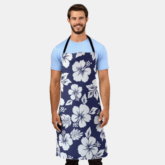 Hibiscus pattern エプロン (着用した状態)