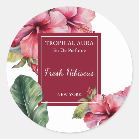 Hibiscus Perfume Label ラウンドシール (正面)