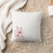 Hibiscus Square Pillow | Elegant Floral Throw Pill クッション (ブランケット)