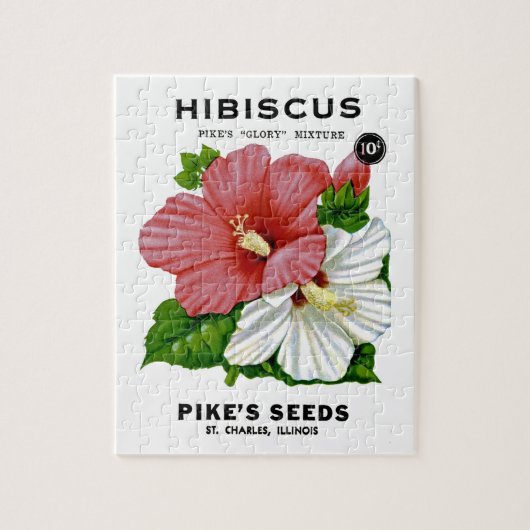 Hibiscus Vintage Seed Packet ジグソーパズル (縦)