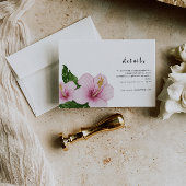  Hibiscus Wedding Details Card 招待状