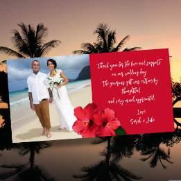 Hibiscus Wedding Photo Budget Thank You Cards サンキューカード