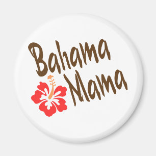 Hibisucusの花とのBahamaのママのデザイン マグネット