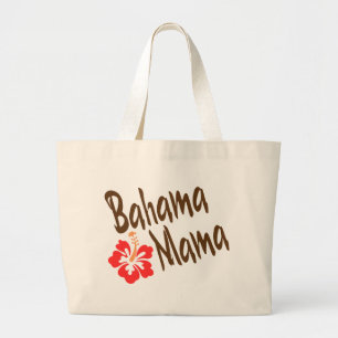 Hibisucusの花とのBahamaのママのデザイン ラージトートバッグ