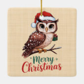 Hibou de Noël - Design Festif Merry Christmas セラミックオーナメント (裏面)