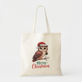 Hibou de Noël - Design Festif Merry Christmas トートバッグ (正面)