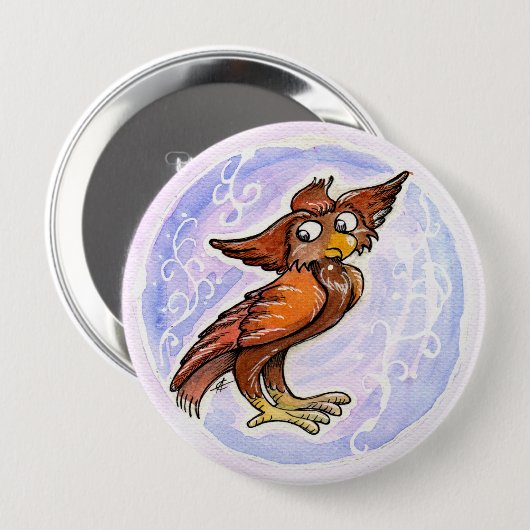 hibou médiéval 缶バッジ (正面&裏面)