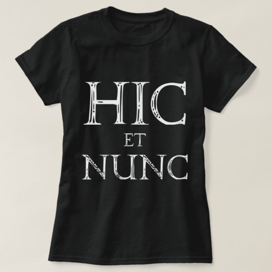 Hic Et Nunc Hand Now Latin Swim Tシャツ (デザイン正面)