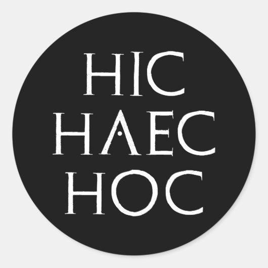 hic haecのこれのLateinのラテン ラウンドシール (正面)