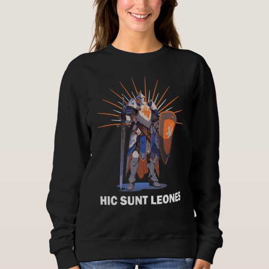 HIC SUNT LEONES テンプル騎士団モットー スウェットシャツ (正面)